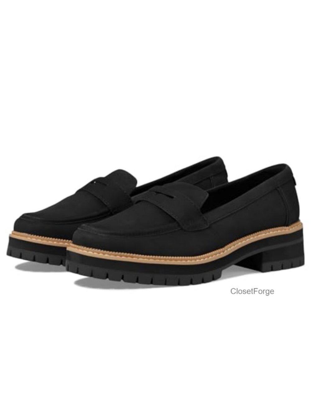 TOMS Cara Leather Slip-On Platform Loafers Women's Comfort Cushioned